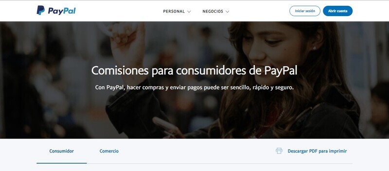 comisiones paypal