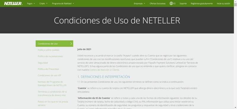 terminos condiciones neteller